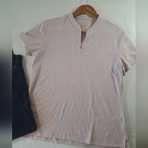 NIKE Dri Fit standard fit Mandarin collar muted purple-ish pink LARGE